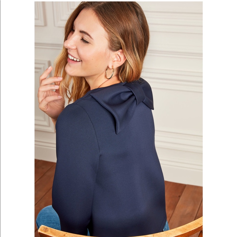 Stella & Dot Bow Sweatshirt, Navy, Sz. M